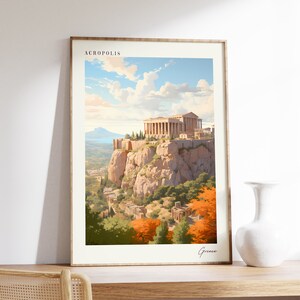 Akropolis Reise Poster | Griechenland Reise Dekor | Griechenland Poster | Akropolis Poster | Reise-Druck