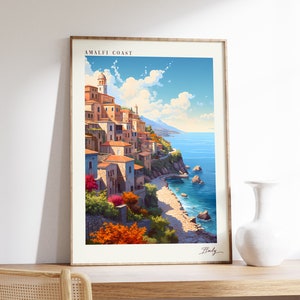 Amalfi Coast Travel Poster | Italy Travel Decor | Italy Poster | Amalfi Coast Print | Travel Print