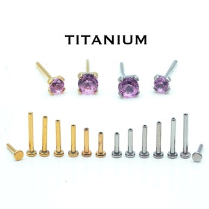 16G/18G/20G Tiny Pink Push Pin Labret • Threadless Earrings • Flat Back Post • Nose Stud • Nose Ring • Tiny Pink Stud • Tragus • Cartilage