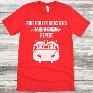 Theme Park Shirt Roller Coaster Ride Repeat T-Shirt Theme Park Tee Roller Coaster Ride Family Park Shirts Carnival Shirt Amusement Park