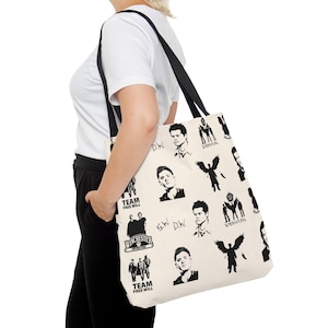 Supernatural Tote Bag Winchester Brothers Sam Dean Winchester Supernatural Castiel Supernatural Gift SPN Tote Bag (All Over Print)