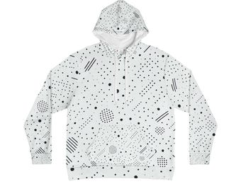 Minimalist Black Dots and Lines Hoodie: Modern Streetwear