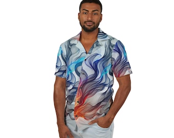 Chemise Homme Club Room En Lin Et Rayonne - Couleur Rouge à Motifs Fleurs Palmiers - Taille XL - Occasion Très Bon état