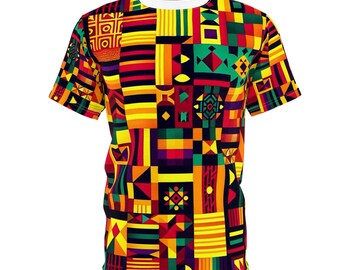 vintage Tee × African Batik Remake tunic Men's African Print T-Shirt African Batik T-Shirt African