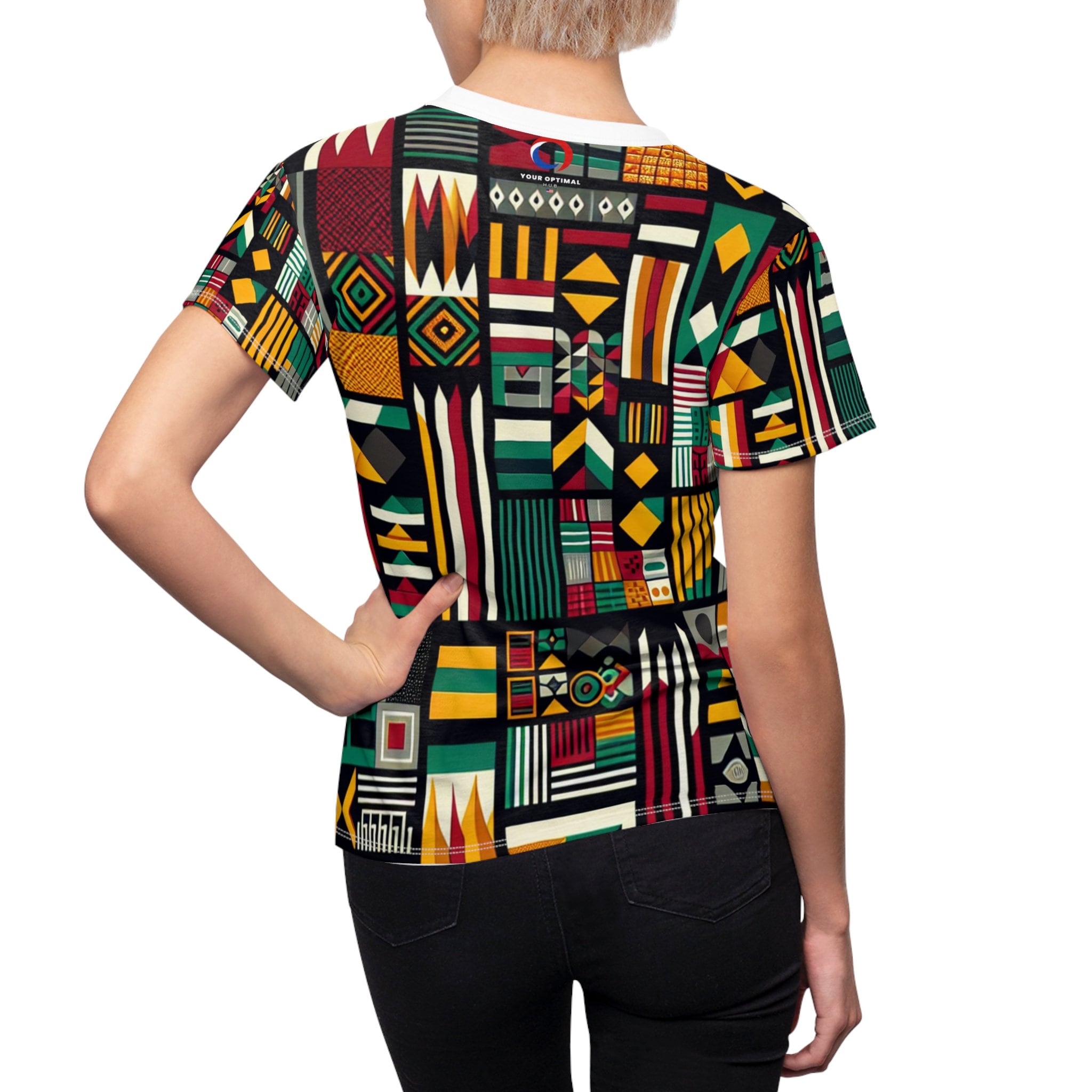 Pan-african Heritage Women's T-shirt: Vibrant Geometric Kente, Adinkra ...