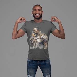 Black Man Prayer Warrior Tee: Full Armor of God Christian T-Shirt
