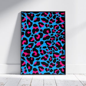 Arte de la pared del leopardo, cartel del patrón del leopardo, impresiones digitales, cartel moderno, decoración de la pared del dormitorio