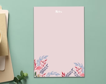 A5 notepad with Flamingo illustrations/ 50 tear away pages/ Smooth high quality paper/ Office supplies/ Pink notepad