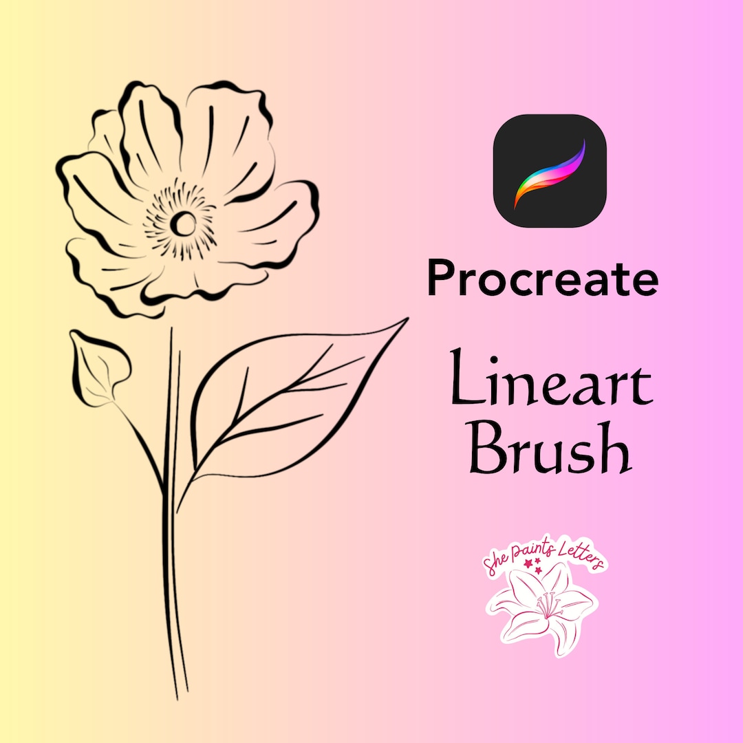 Procreate Line Art Brush, Seamless Inking, Lettering (digital Download ...