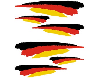 Duitsland Duitse vlag stickers sticker vinyl | Verpakking x 6 eenheden | Voor auto SUV motorfiets quad vrachtwagen fietshelmen