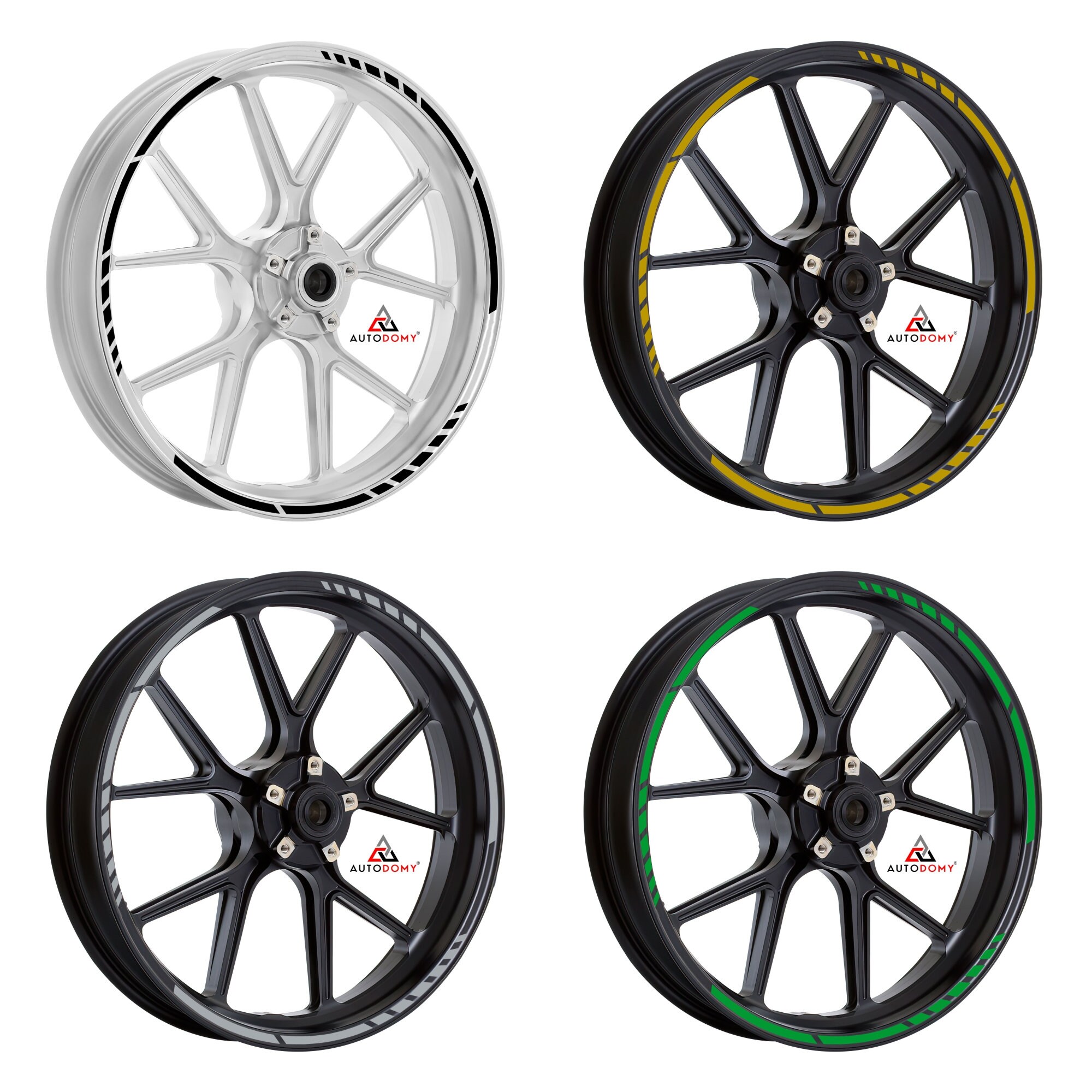 Motorcycle Wheel Rim Tape Stickers Decal Complete Set for 2 Wheels From ...