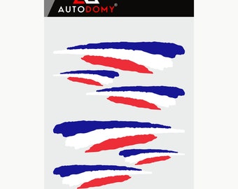 Set Of 6 French Flag Stickers (25mm) - Glossy Vinyl Decals For Car, Bike, Helmet, Window