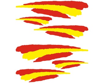 Spain Spanish Flag Stickers Decal Vinyl | Pack x 6 Units | For Car SUV Motorcycle Quad Truck Bike Helmets