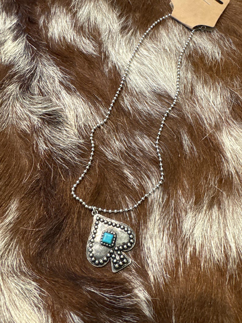Spade Rurquose Spade Turquoise Stone Necklace - Etsy