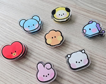 Full set BT21 Minini Clip Paperclip Note Clip Stationery BTS ARMY gift - 7 characters