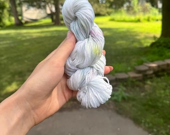 Hand Dyed Vegan Yarn, Newspaper Gray, Bamboo/ Cotton Fingering Yarn for Knitting and Crochet