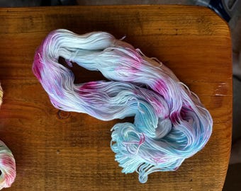 Popsicle - Cotton Bamboo, Hand Dyed, Lace Weight, Vivid, Fall, Colorful, Vegan, 6-Ply, Tie Dye, Plant Based Yarn for Knitting and Crochet
