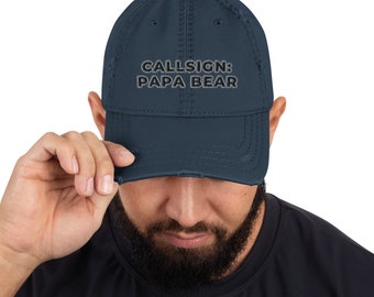 Syntax Callsign: Papa Bear Distressed Dad Hat