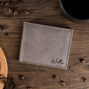 Men&#39;s Wallet Gift, Anniversary Gift for Him, Personalized Wallet, Groomsmen gift, Engraved Wallet, Gift for Husband, Fathers Day Gift