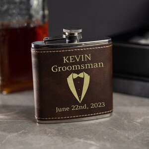 Wine Flask, Grooms Man Gift, Flask for Him, Personalized Gift for Best Man, Personalized Flask, Laser Engraved Flask for man, Liquor Flask