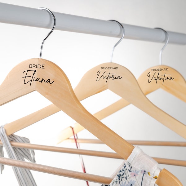 Personalized Bridesmaid Hangers, Engraved Dress Hanger with Name, Hangers for Wedding and Bridesmaids, Hangers for Bride, Bridal Gift