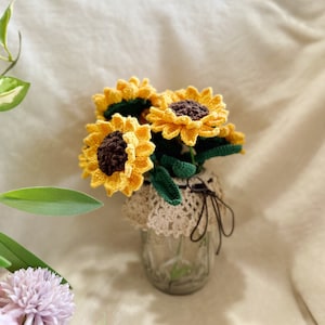 Handmade Crochet Sunflower Light
