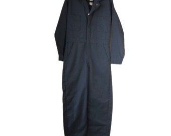 Vintage jumpsuit coveralls boiler utility suit overalls blue  lots of pockets unisex