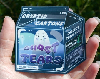 Ghost Tears Milk Carton Sticker | Cryptid Carton Series