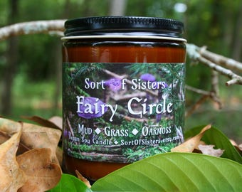 Fairy Circle Soy Candle | Earthy Woodland Scent, Vegan Decor