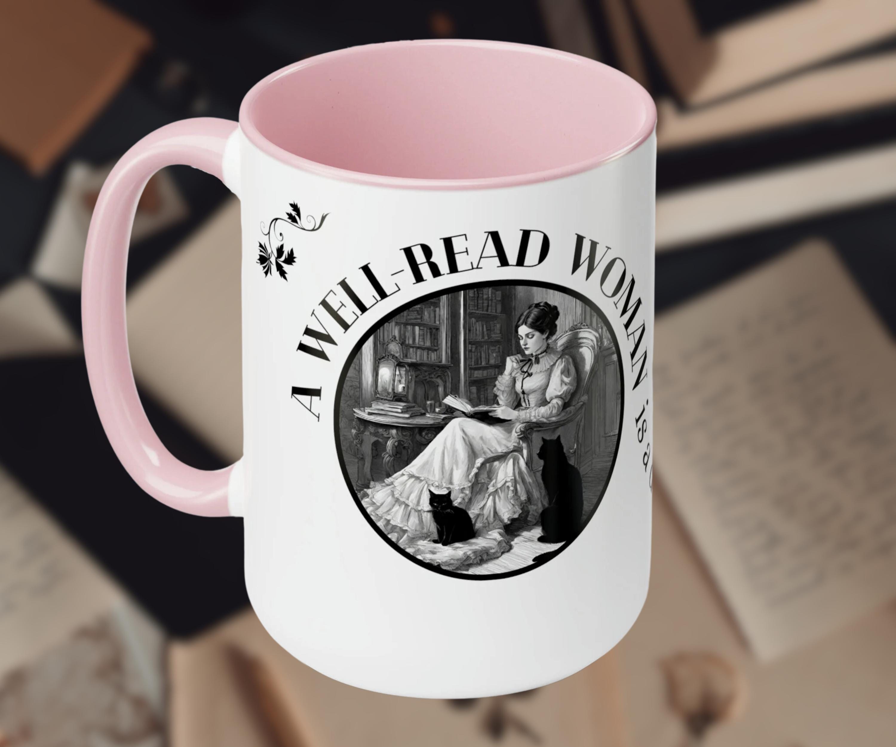 Tazza In Ceramica 325ml Con Scritta 'A Well-Read Woman Is A Dangerous Creature' - Idea Regalo Per Bibliotecarie E Lettrici Forti - 6