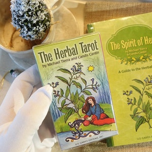 O Baralho de Tarô Herbal E O LIVRO Baralho Oficial e Totalmente Licenciado em Tamanho Real Jardim Natal Presente de Aniversário