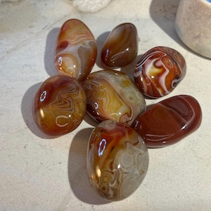 Polished Sardonyx Palm Stone: Natural Worry Stone