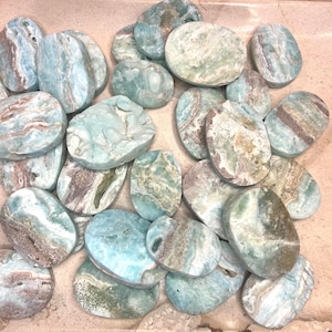 Congo Hemimorphite Palm Stone: Polished Crystal for Anxiety Relief