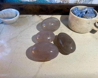 Blue Quartz Palm Stone: Polished Crystal for Anxiety Relief | pocket stone | worry stone | thumb stones | protection stones | stress relief