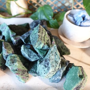 Raw Ruby Zoisite Stones: Untreated Minerals for Arts, Decor, Crafting