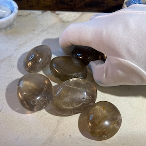 Brazilian Smoky Quartz Palm Stone: Polished Worry Stone