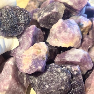 Raw Lepidolite Crystal: Calming Stone for Anxiety, Home Decor