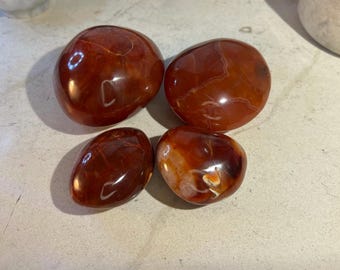 Carnelian Palm Stone Natural Crystal Polished Worry Stone Home Decor Anxiety Pocket Distraction Meditation Gift Birthday Christmas