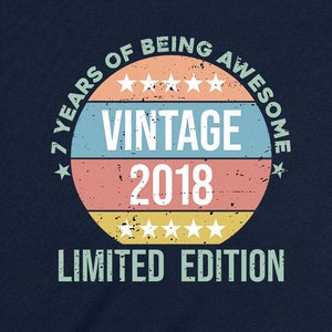 7th Birthday Shirt 7 Year Old Gift For Boys Bday Present For Girls Custom T Shirt Seven Birthday Party Seventh TShirt B Day Tee Vintage 2018