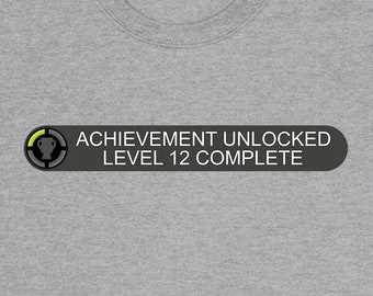 12 Year Old Birthday Gift For Gamers T Shirt 12th Birthday Shirt Gaming TShirt Bday Present Preteen B Day Twelve Level 12 Complete - BG704