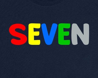 7th Birthday Party 7 Shirt Seven Bday T Shirt Seventh Birthday Gift It's My Birthday Outfit 7 Year Old B-Day Boys Girls Youth Tee - BG656