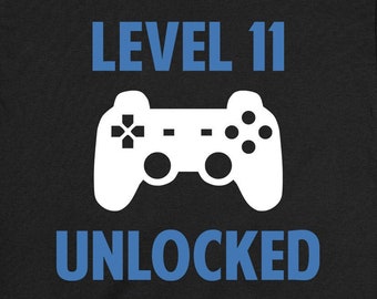 11歳の誕生日シャツ ビデオゲームTシャツ ゲーマーへのティーン誕生日プレゼント Tシャツ 男の子への誕生日プレゼント カスタム年齢 Bデー レベル11解除 - BG711