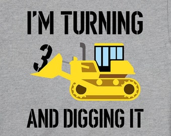 3. Geburtstag Shirt Bagger TShirt Bau Thema Party 3 Jahre altes Geschenk für Kleinkind Jungen dritten Geburtstag T-Shirt - BG676