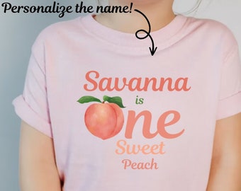 One Sweet Peach Birthday Shirt | Peach Birthday Shirt | First Birthday Shirt | Kids Birthday Shirt