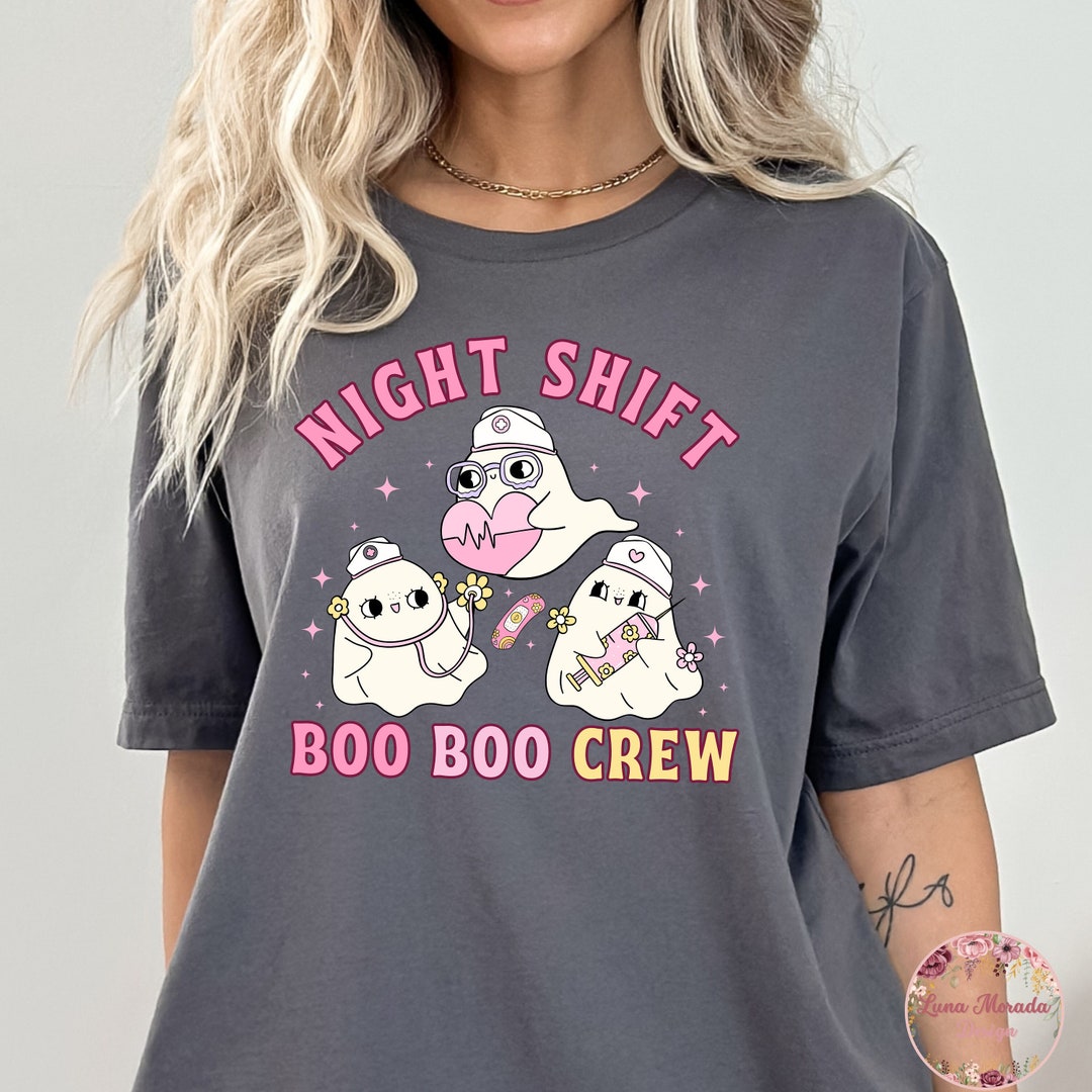 Night Shift Boo Boo Crew Halloween Nurse Shirt | Pediatric Nurse Shirt ...