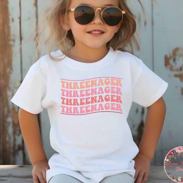 Threenager Birthday Shirt | 3rd Bday TShirt | Toddlers Third Birthday Tee | Retro Toddler Bday Outfit