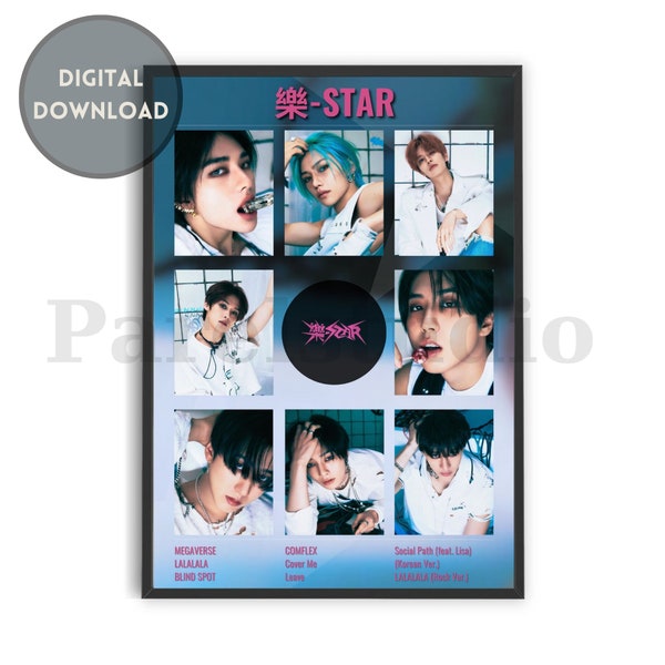 SKZ Stray Kids Rock Star OT8 Poster, SKZ Rock Star Wall Art, SKZ Digital Downloadable Print Wall Art