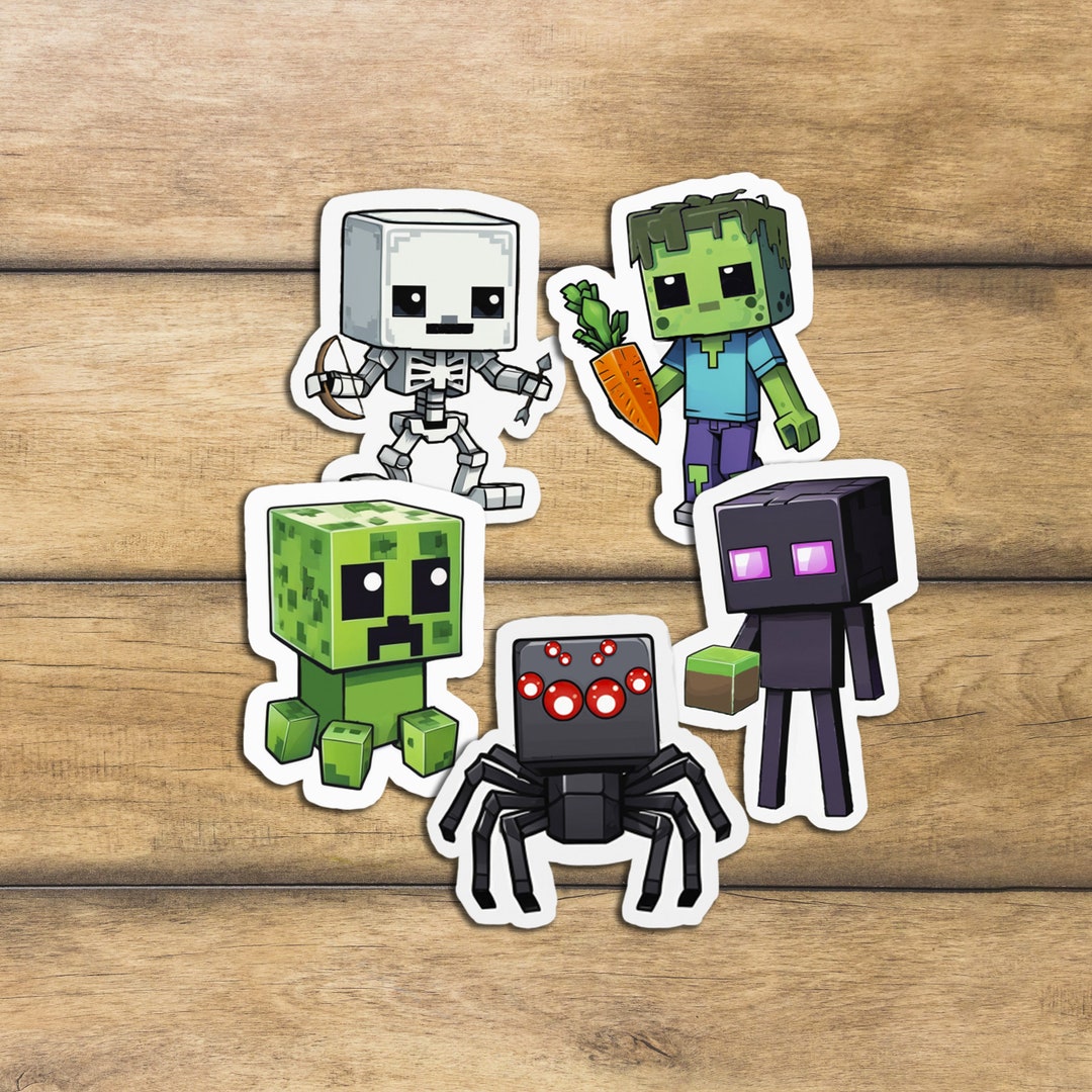 Minecraft Vinyl Sticker, Cute Sticker, Minecraft, Game Sticker, Creeper ...