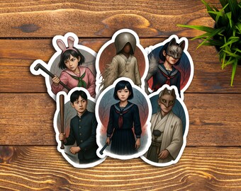Pegatinas de vinilo SHF: Hinako, Shu, Monstruo de la Niebla, Máscara de Zorro, Forma de Monstruo, Conejito Rosa
