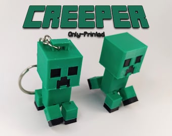 Llavero y figura de Creeper inspirados en Minecraft / Figura articulada / Creeper de bebé / Llavero de juego de píxeles / Regalo hecho a mano
